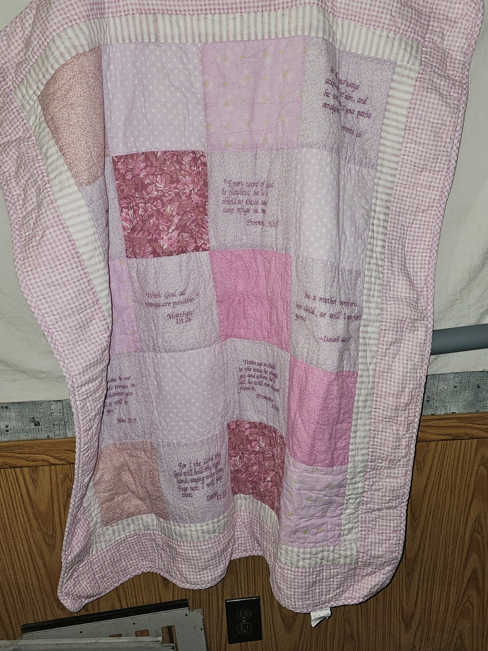 Handmade Pink Patchwork Baby Quilt